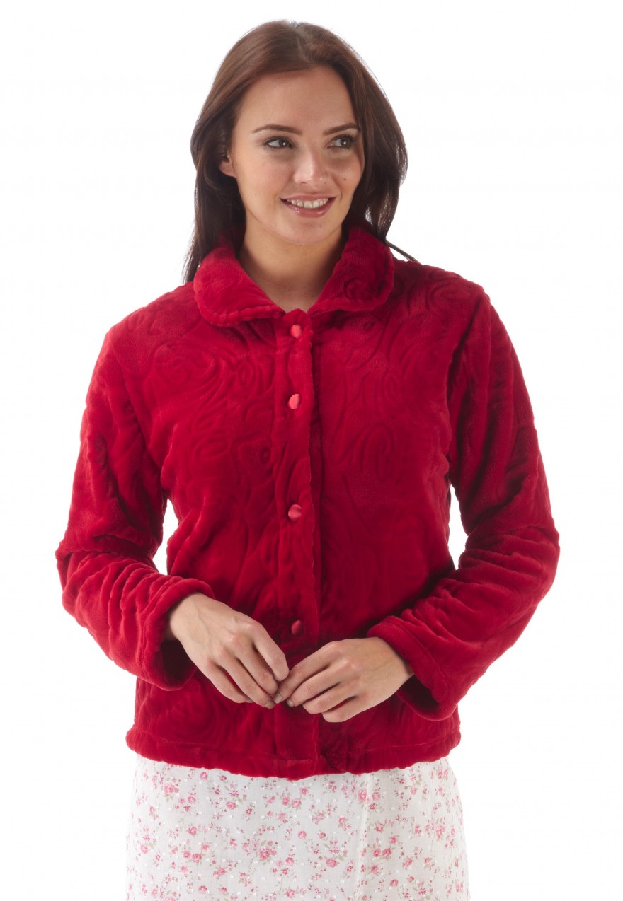 Ladies Embossed Fleece Bedjacket Ma05336