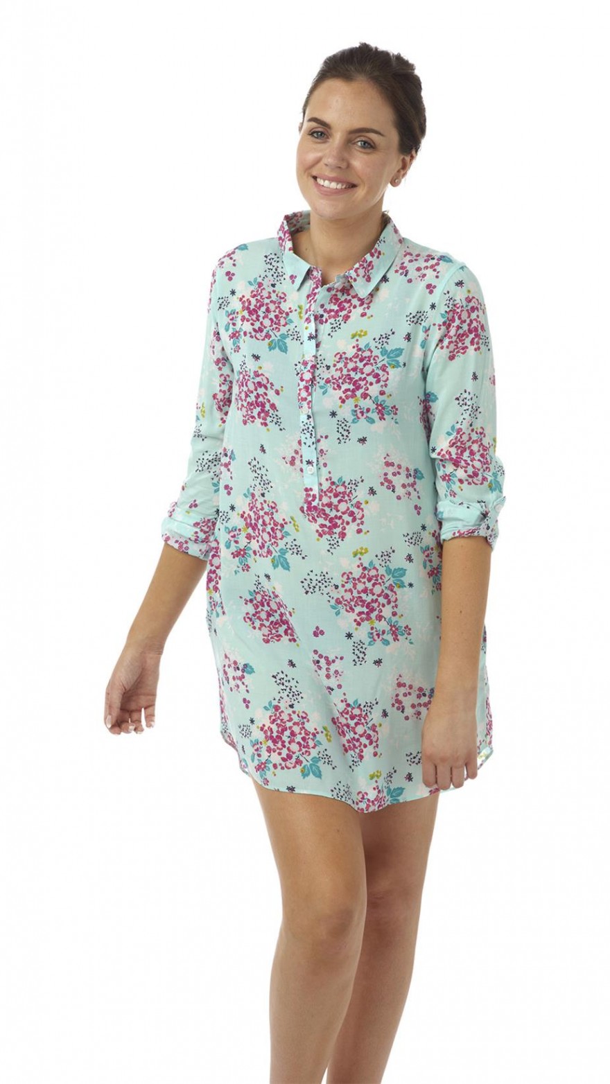 Ladies woven collar nightdress In08585