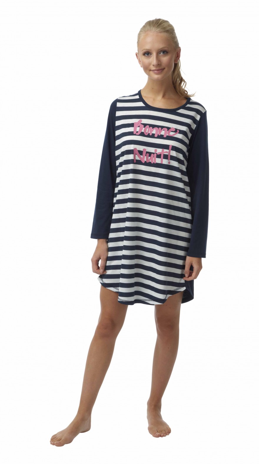 Ladies Striped nightshirt In06448