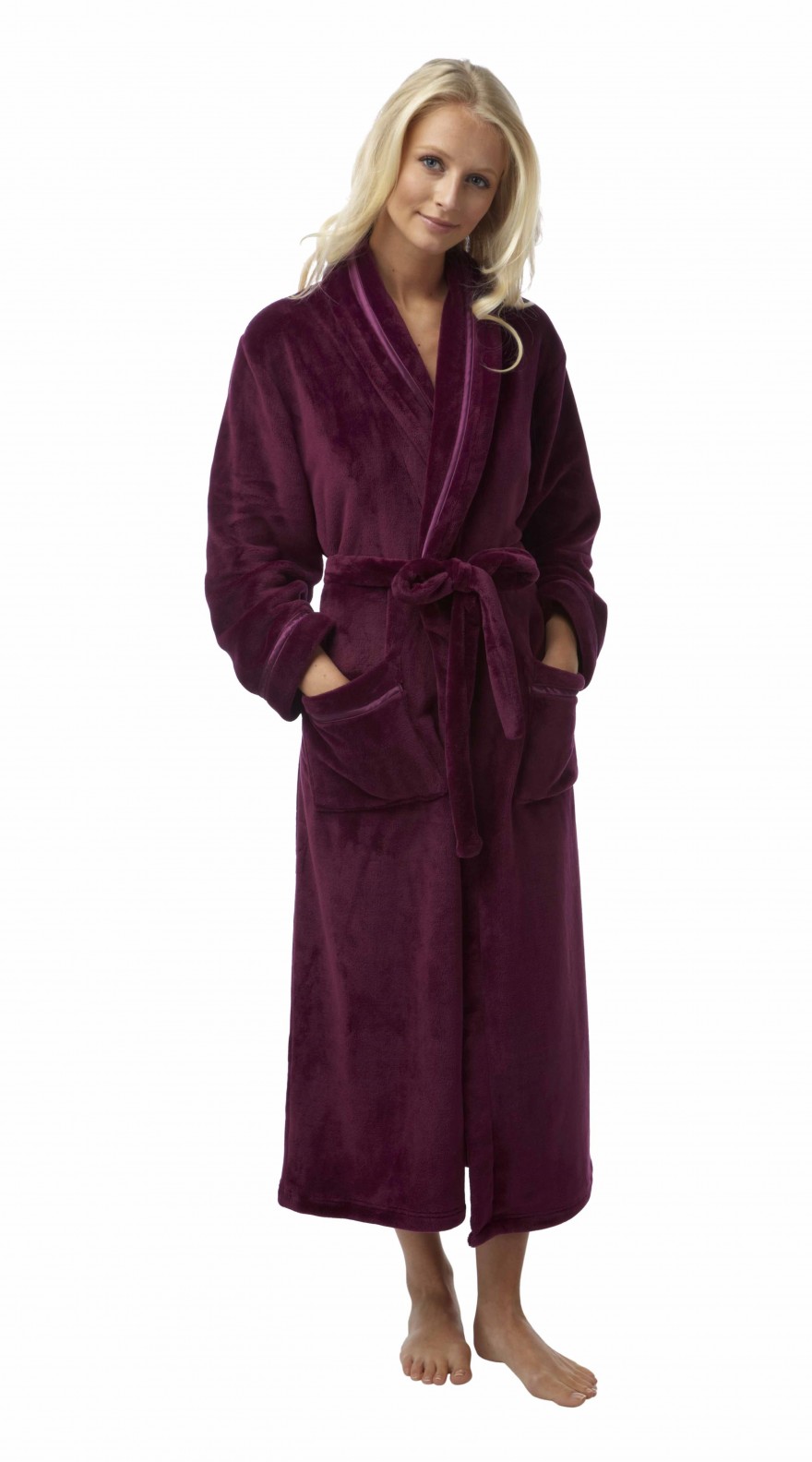 Ladies Flannel Fleece long Robe In05387