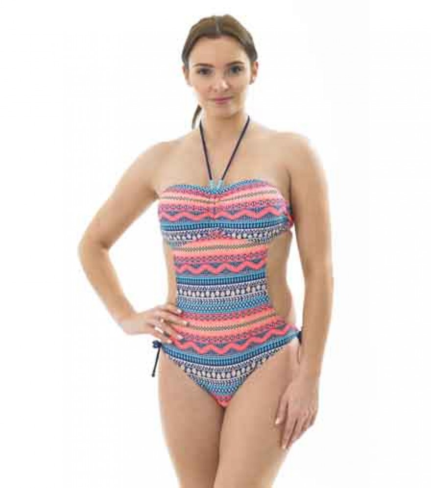 ladies aztec neon swimsuit Ho02733