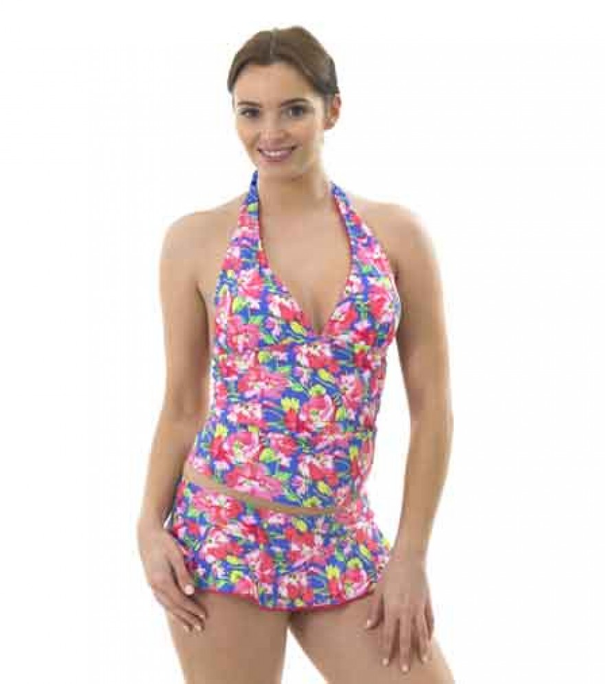 Ladies summer floral frill tankini Ho02740