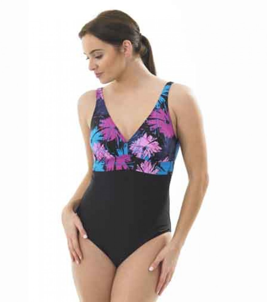 Ladies Multi Floral swimsuit Oy03048