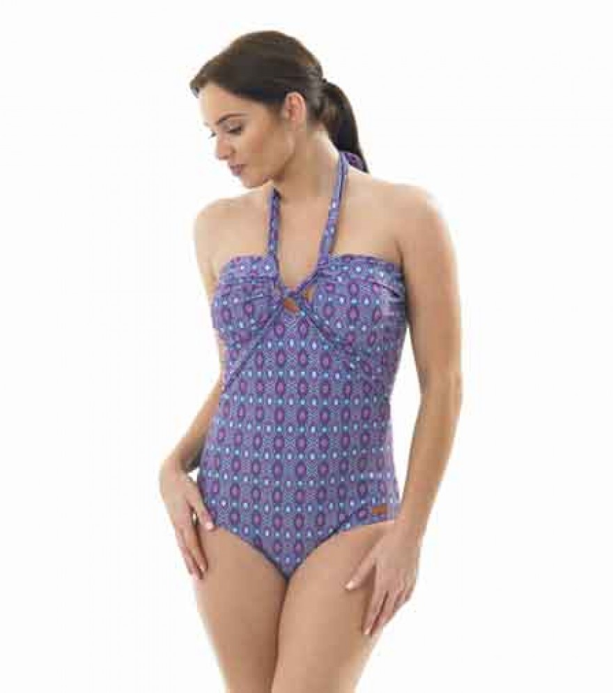 Ladies geo print keyhole swimsuit Oy03313