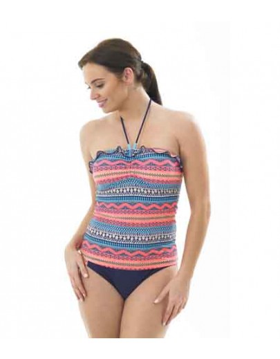 ladies aztec neon tankini Ho02732