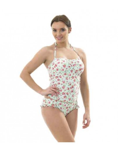 Ladies floral Tankini with frill briefs Ho02738