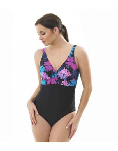 Ladies Multi Floral swimsuit Oy03048