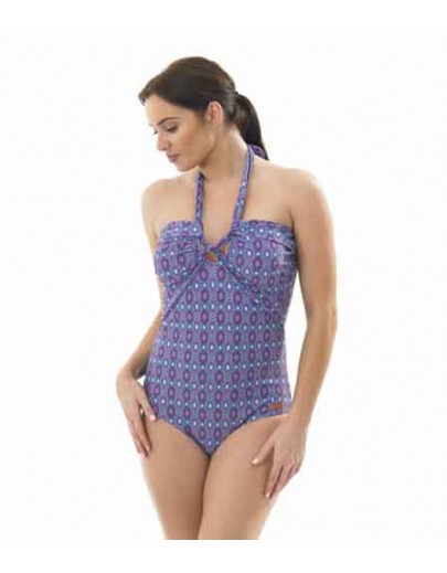 Ladies geo print keyhole swimsuit Oy03313