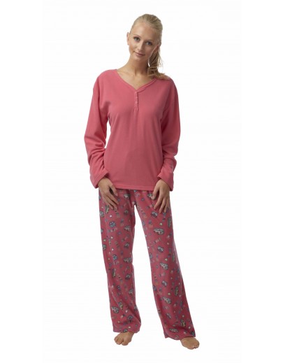 Ladies Fleece Robin Print Pyjama In05092