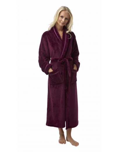 Ladies Flannel Fleece long Robe In05387