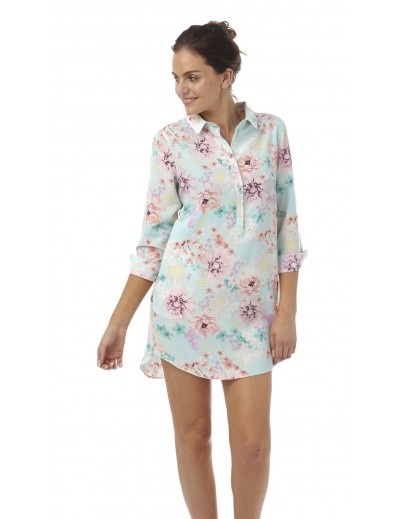 Ladies woven collar nightdress In08562