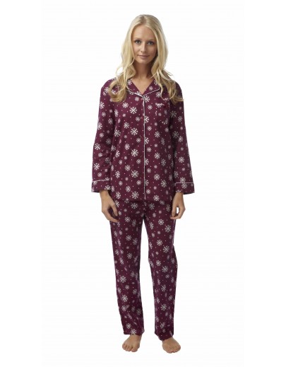 Ladies Snowflake wincey pyjama In06549