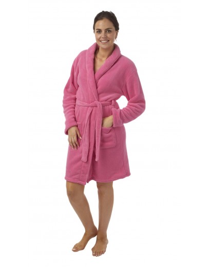 Ladies Coral Fleece Robe 100cm length In06359