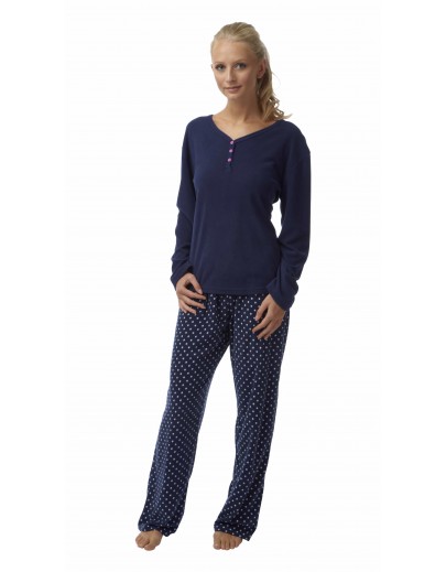 Ladies Spot Fleece Pyjama In05095