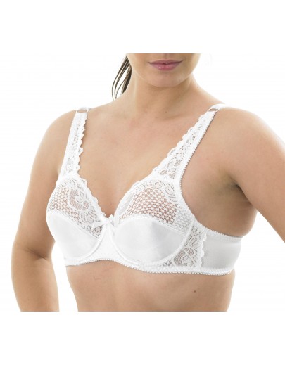 Ladies underwired satin lace bra Ma07892