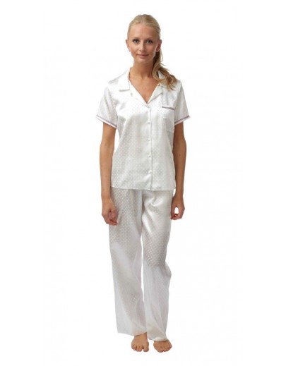 Ladies Jaquard Satin Pyjama set In05247