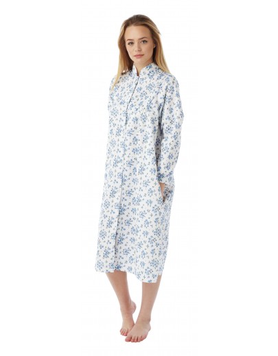 Printed mock quilt housecoat Ma08771