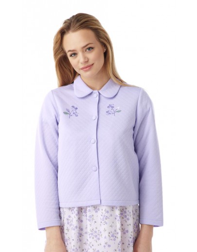 Knitted Plain mock quilt bedjacket Ma08772