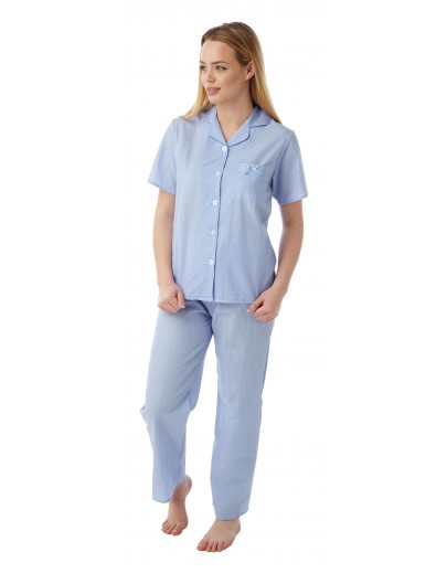 Ladies spot seersucker pyjama Ma07656