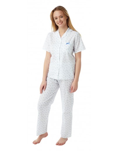 ladies floral seersucker pyjama Ma07657