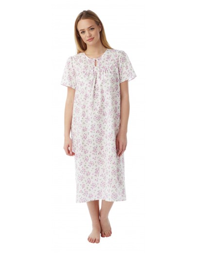 Ladies floral sprig Keyhole nightdress MN8